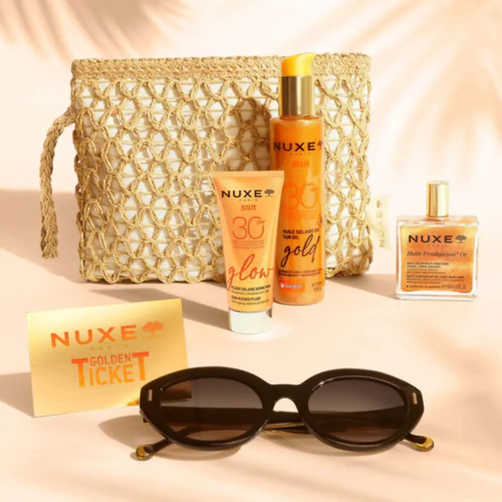Nuxe Sun Summer Glow Set, zlata poletna rutina (40 ml + 150 ml + 50 ml)